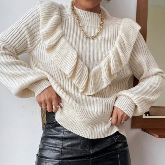 CHIC DOLLZ Ruffled Details Sweater top - Picture 4 of 10